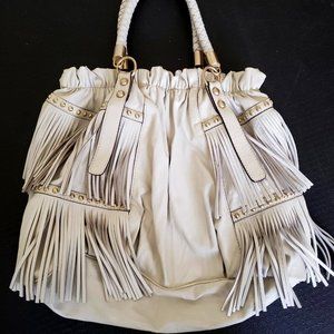 Off-White Leather Fringe Purse